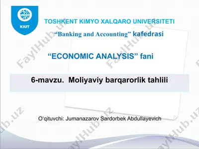 moliyaviy barqarorlik va uning tiplari — PPTX