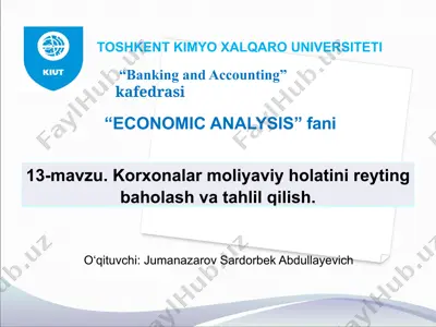 reyting baholash usullari va mohiyati — PPTX