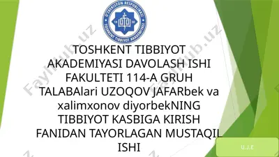 tibbiy etika va deontologiya asoslari — PPTX