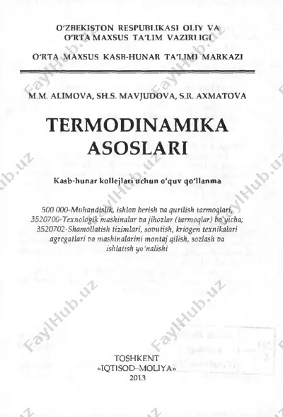 termodinamika asoslari — PDF