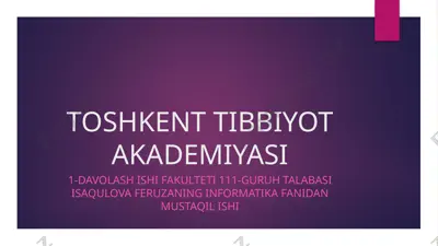 ma'lumotlar ombori haqida — PPTX
