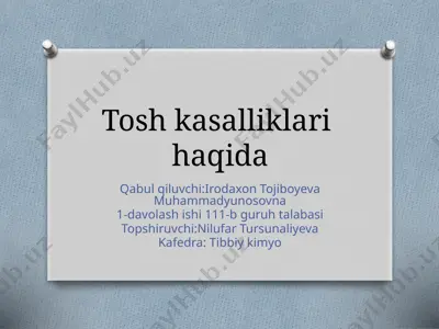 o't tosh kasalliklari — PPTX
