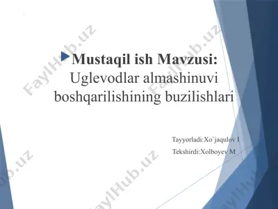 uglevodlar almashinuvi boshqarilishining buzilishlari — PPT