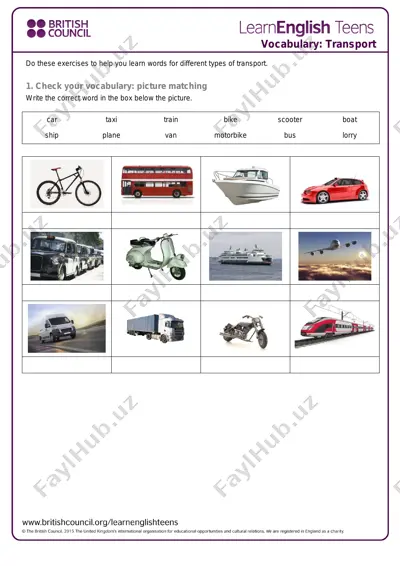 vocabulary: transport — PDF