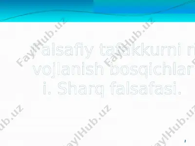 falsafiy tafakkurni rivoylanish bosqichlari — PDF