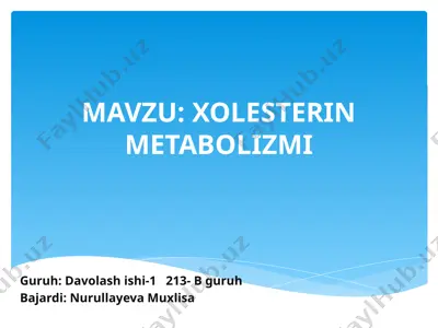 xolesterin metabolizmi — PPTX