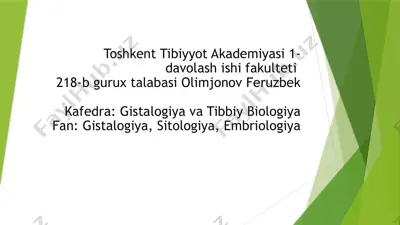 qon tuzilishi va vazifalari — PPTX