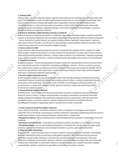 nisbatiy tahlil — DOCX