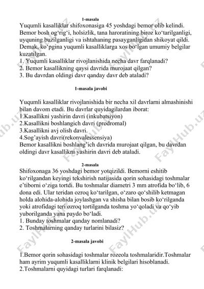 yuqumli kasalliklar — DOCX