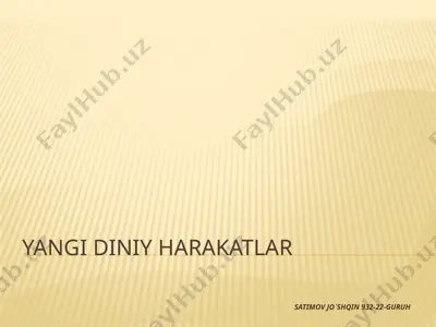 yangi diniy harakatlar — PPTX