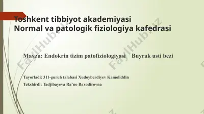 adrenal glands (buyrak usti bezlari) — PPTX