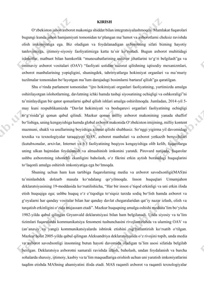 o‘zbekiston jahon axborot makoni — DOCX