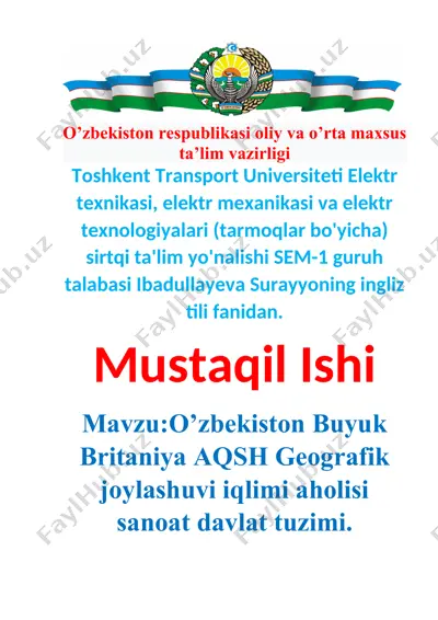 geografik joylashuvi va iqlim bo'yicha ta'lim — DOCX