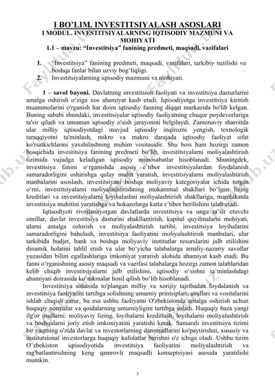 investitsiyalash asoslari — DOCX