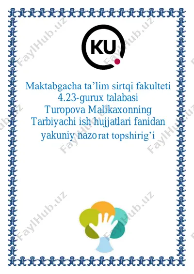 meva va sabzavotlarni ajratish mashg'uloti — PDF