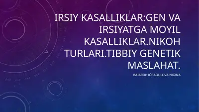 irsiy kasalliklar — PPTX