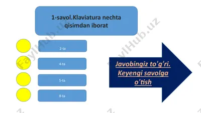 klaviatura nechta qisimdan iborat — PPTX