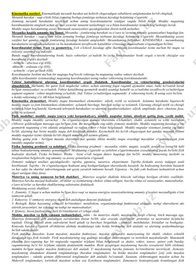 kinematika asoslari — DOCX