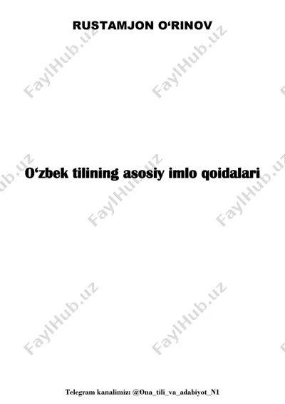 o‘zbek tilining asosiy imlo qoidalari — PDF