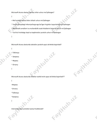 microsoft access dasturi — PDF