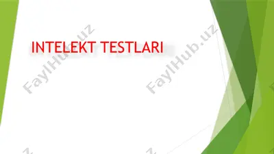 intellekt testlari — PPTX