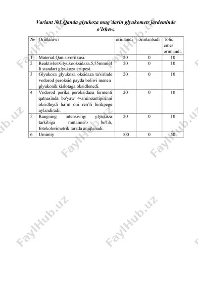 katalaza ha’m peroksidaza fermentlarin aniqlaw — DOCX