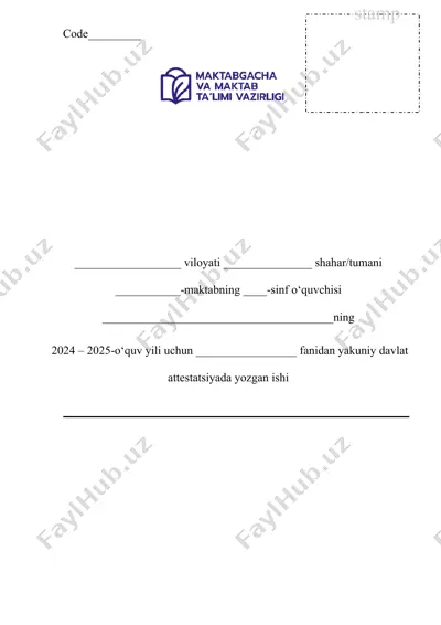 yakuniy davlat attestatsiya topshiriqlari — DOCX