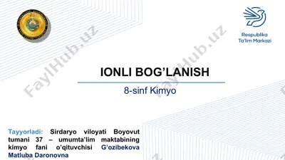 elektrmanfiyligi bir-biridan keskin farq qiladigan atomlardan hosil bo‘lgan birikmalar — PPT