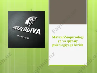 zoopsixologiya va qiyosiy psixologiyaga kirish — PPTX