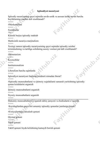 iqtisodiyot nazariyasi — DOCX