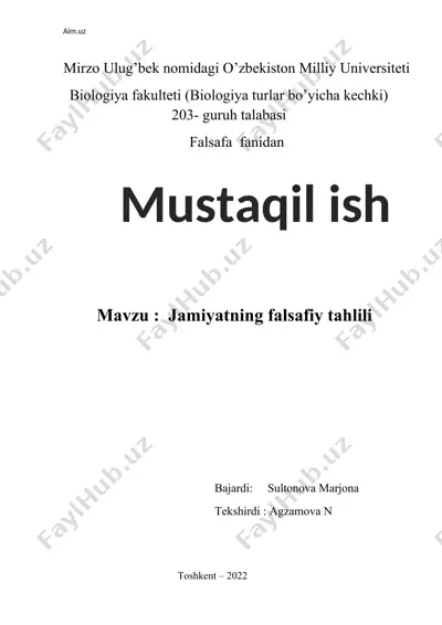 jamiyatning falsafasiy tahlili — DOCX