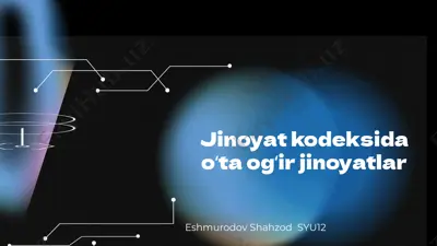 oʻta ogʻir jinoyatlar tushunchasi va ularning belgilari — PPTX
