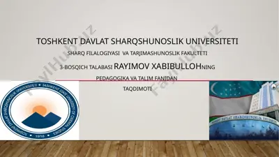 pedagogika va talim fanidan taqdimot: tarbiya nazariyasi. oila pedagogikasi — PPTX