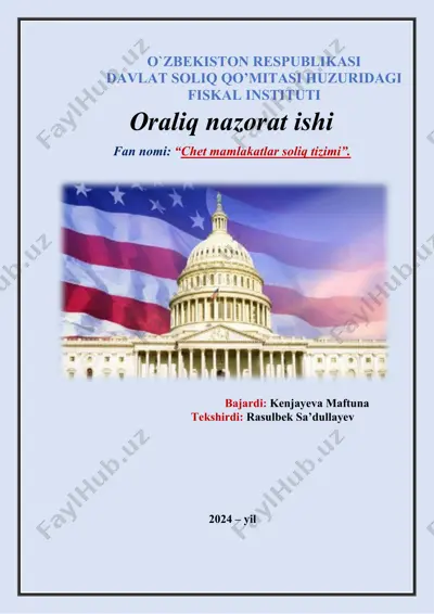 chet mamlakatlar soliq tizimi — DOCX