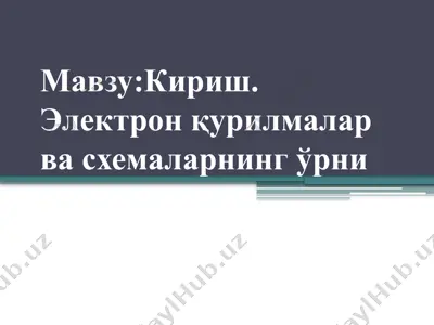 elektronika va mikroelektronika — PPTX