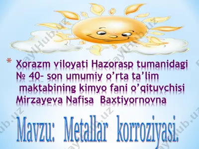 metallar korroziyasi — PPT