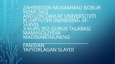 yangi texnologiyalar asosida elektron qurilmalar ishlab chiqish slaydi — PPTX