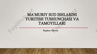ma'muriy sud ishlarini yuritish tushunchasi va tamoyillari — PDF