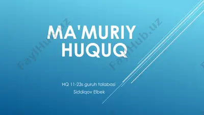 ma'muriy huquq — PPTX