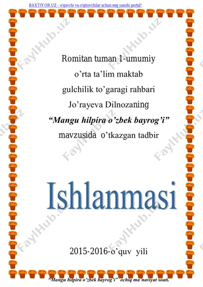 mangu hilpira o’zbek bayrog’i tadbiri — PDF