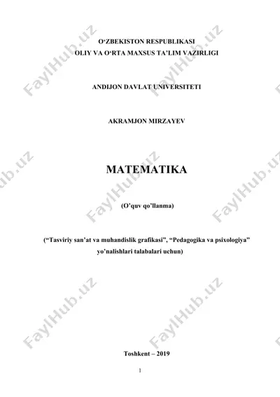 matematika (o‘quv qo'llanma) — DOCX