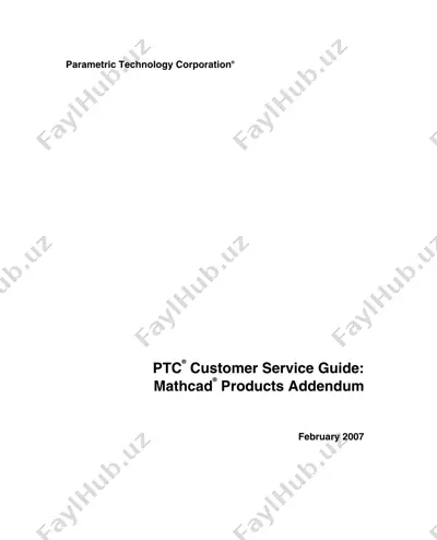ptc customer service guide: mathcad products addendum — PDF