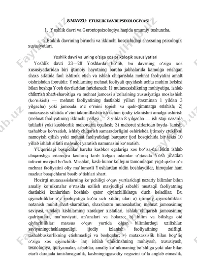 etuklik davri psixologiyasi — PDF