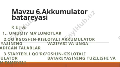 akkumulyator batareyasi — PPTX