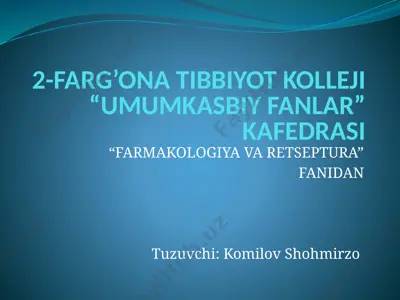 yumshoq dori shakllari — PPTX