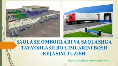 saqlash omborlari va saqlashga tayyorlash bo‘limlarini bosh rejasini tuzish — PDF