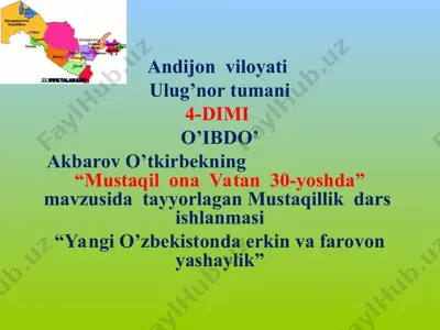 mustaqil ona vatan 30-yoshda — PPT