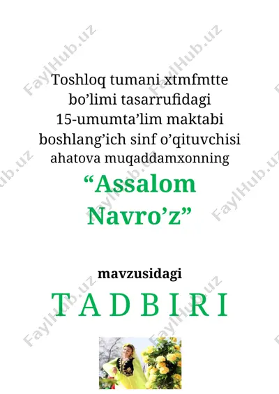 assalom "navro’z!" — DOCX