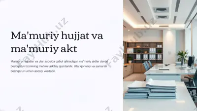 ma'muriy hujjat va ma'muriy akt — PPTX