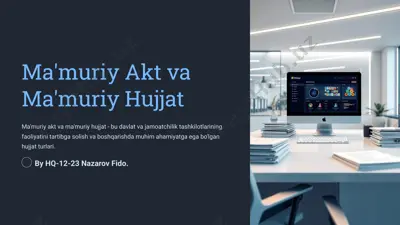 ma'muriy akt va ma'muriy hujjat — PPTX